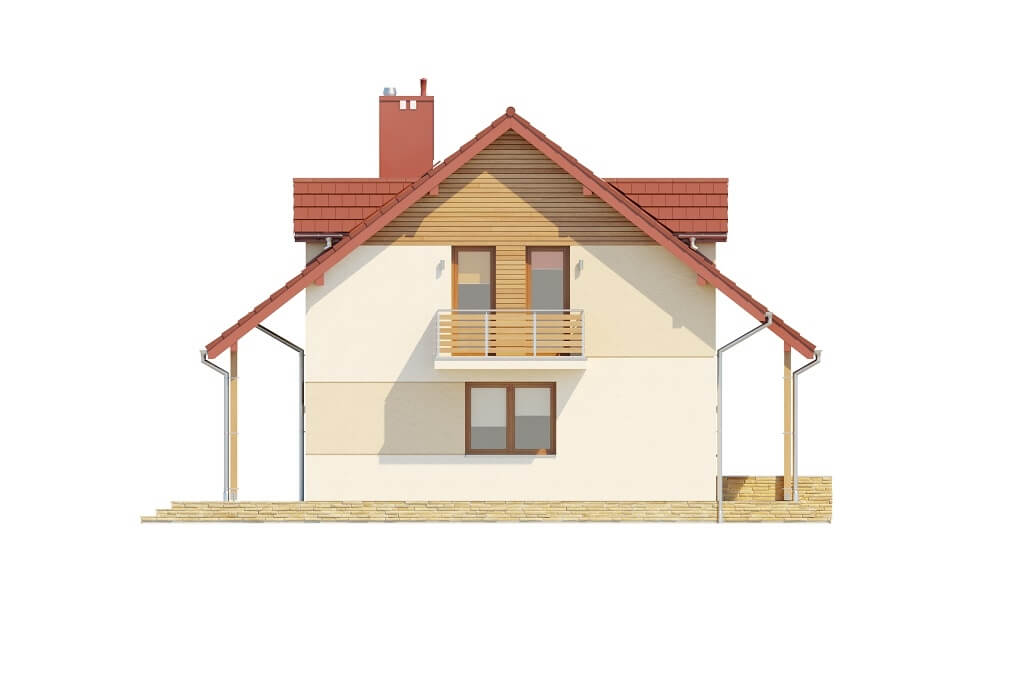 Проект дом DM-6095B боковой фасад справа визуализация