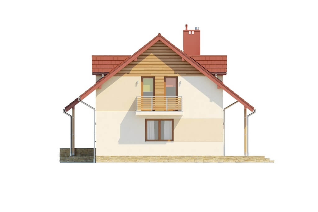 Проект дом DM-6095B боковой фасад визуализация